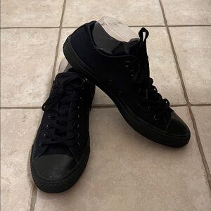Black Canvas Unisex Converse All Star Low Top Sneakers Men Size 9 Women Size 11